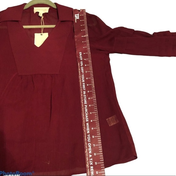 NWT Anthropologie Moon River Boho Layered Top Shirt Bell Sleeve Peasant Size XS - Picture 9 of 10